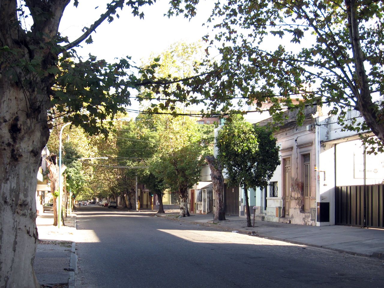 Residential street in San Miguel de Tucumán, Argentina.